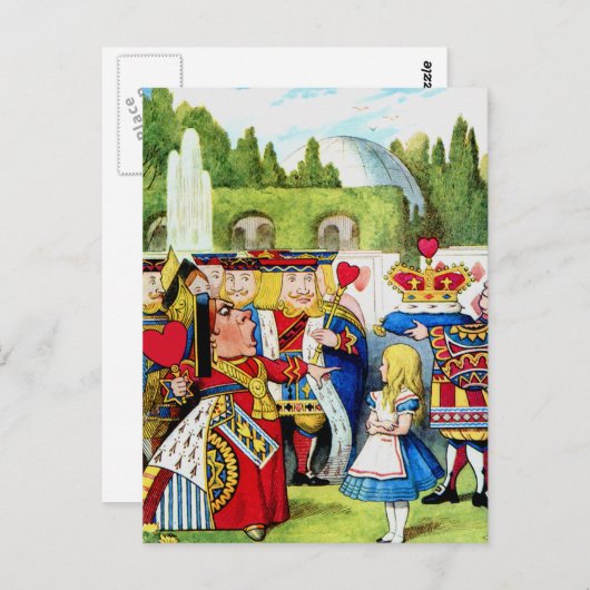 Alice ontmoet de koningin van het hart in Wonderla Briefkaart (Voorkant / Achterkant)