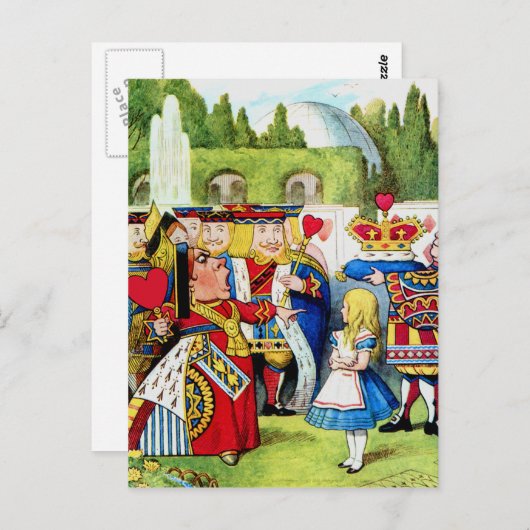 Alice ontmoet de koningin van het hart in Wonderla Briefkaart (Voorkant / Achterkant)