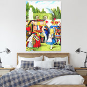 Alice ontmoet de koningin van het hart in Wonderla Canvas Afdruk (Insitu (Slaapkamer))