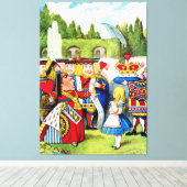 Alice ontmoet de koningin van het hart in Wonderla Canvas Afdruk (Insitu (Houten vloer))