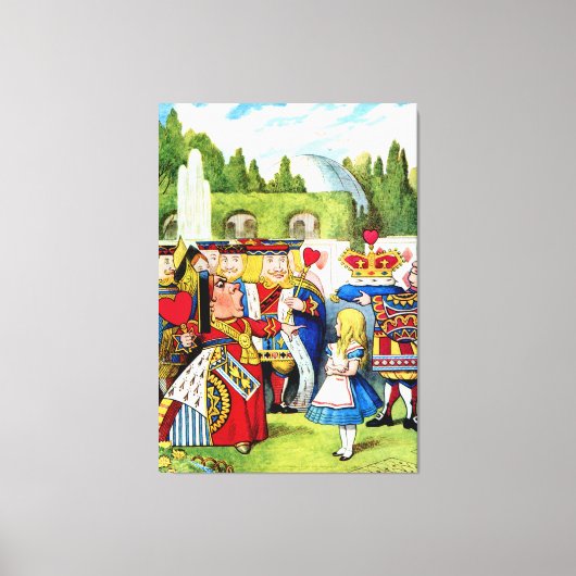 Alice ontmoet de koningin van het hart in Wonderla Canvas Afdruk (Voorkant)