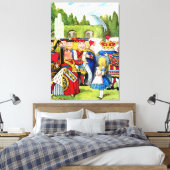 Alice ontmoet de koningin van het hart in Wonderla Canvas Afdruk (Insitu (Slaapkamer))