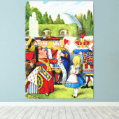 Alice ontmoet de koningin van het hart in Wonderla Canvas Afdruk (Insitu (Houten vloer))