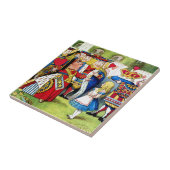 Alice ontmoet de koningin van het hart in Wonderla Tegeltje (Zijkant)