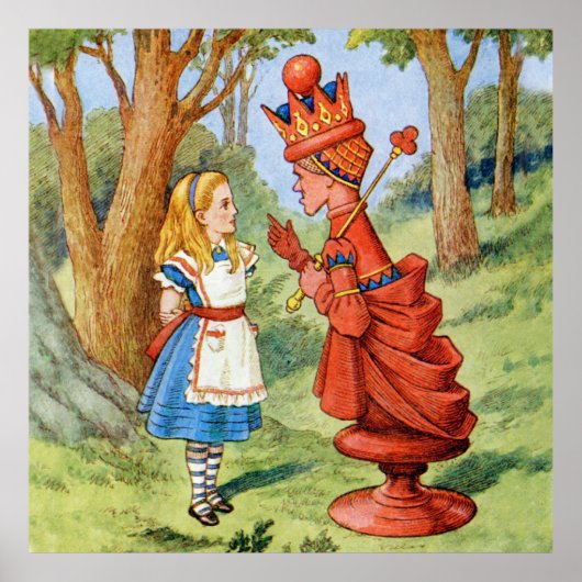 Alice ontmoet de Rode Koningin in Wonderland Poster (Voorkant)