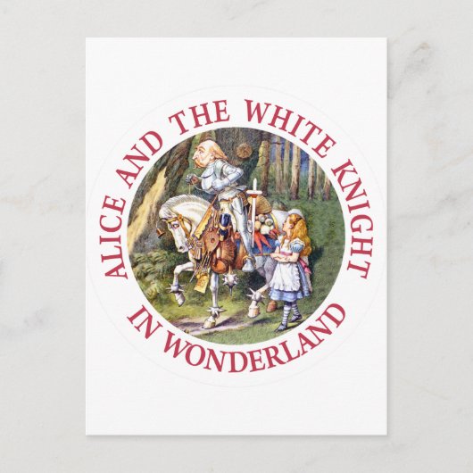 Alice ontmoet de Witte Ridder in Wonderland Briefkaart (Voorkant)