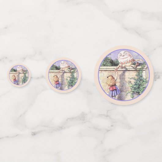 Alice ontmoet pomty Dumpty Confetti (Achterkanten)