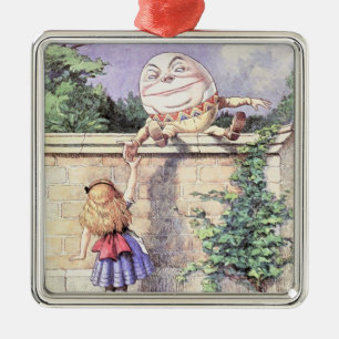 Alice ontmoet pomty Dumpty Metalen Ornament