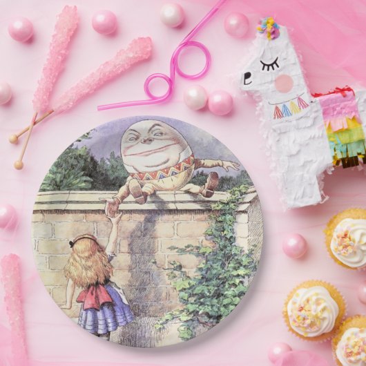 Alice ontmoet pomty Dumpty Papieren Bordje (Feest)