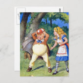 Alice ontmoet Tweedledee in Wonderland Briefkaart (Voorkant / Achterkant)