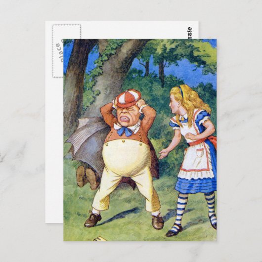 Alice ontmoet Tweedledee in Wonderland Briefkaart (Voorkant / Achterkant)