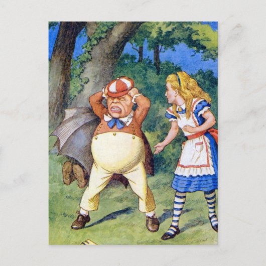 Alice ontmoet Tweedledee in Wonderland Briefkaart (Voorkant)