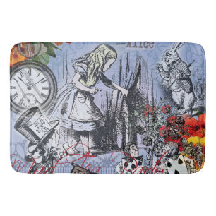 Alice onzin gordijn wonderland - Blauw Badmat