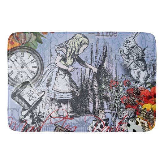 Alice onzin gordijn wonderland - Blauw Badmat (Voorkant)