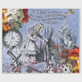Alice onzin gordijn wonderland - Blauw Cadeaupapier (Vlak)