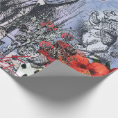 Alice onzin gordijn wonderland - Blauw Cadeaupapier (Hoek)