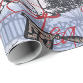 Alice onzin gordijn wonderland - Blauw Cadeaupapier (Rol Hoek)