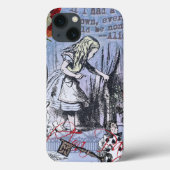 Alice onzin gordijn wonderland - Blauw Case-Mate iPhone Case (Achterkant)