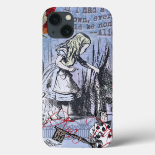 Alice onzin gordijn wonderland - Blauw Case-Mate iPhone Case