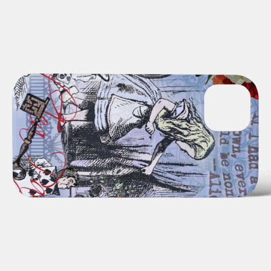 Alice onzin gordijn wonderland - Blauw Case-Mate iPhone Case (Achterkant (horizontaal))