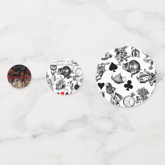 Alice onzin gordijn wonderland - Blauw Confetti (Voorkanten)