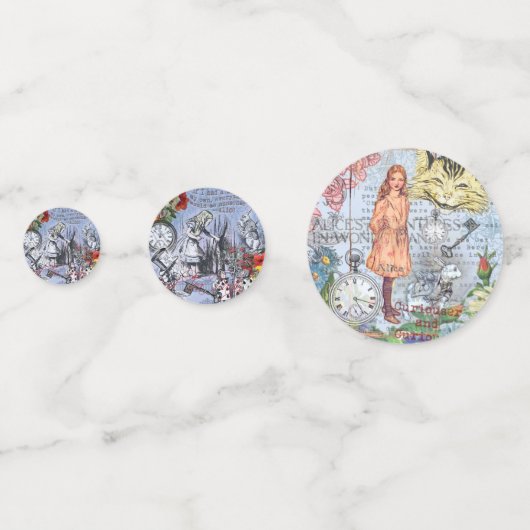 Alice onzin gordijn wonderland - Blauw Confetti (Achterkanten)