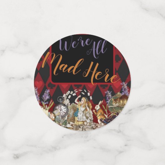 Alice onzin gordijn wonderland - Blauw Confetti (Kleine voorkant)