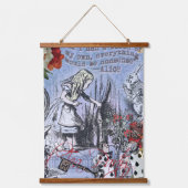 Alice onzin gordijn wonderland - Blauw Hangend Wandkleed (Voorkant)