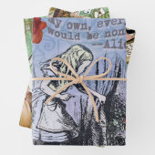 Alice onzin gordijn wonderland - Blauw Inpakpapier Vel (In situ)