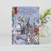 Alice onzin gordijn wonderland - Blauw Kaart (Staand voorkant)