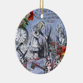 Alice onzin gordijn wonderland - Blauw Keramisch Ornament (Rechts)