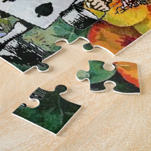 Alice onzin gordijn wonderland - Blauw Legpuzzel (Zijkant)