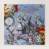 Alice onzin gordijn wonderland - Blauw Legpuzzel (Verticaal)