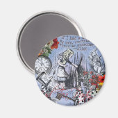 Alice onzin gordijn wonderland - Blauw Magneet (Voorkant / Achterkant)