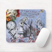 Alice onzin gordijn wonderland - Blauw Muismat (Met muis)