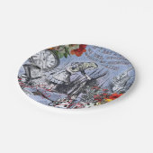 Alice onzin gordijn wonderland - Blauw Papieren Bordje (Gekanteld)