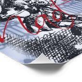 Alice onzin gordijn wonderland - Blauw Perfect Poster (Hoek)