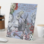 Alice onzin gordijn wonderland - Blauw Reclamebord Met Voetstuk (Insitu)