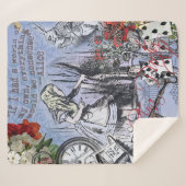 Alice onzin gordijn wonderland - Blauw Sherpa Deken (Voorkant (horizontaal))