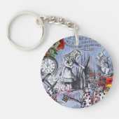 Alice onzin gordijn wonderland - Blauw Sleutelhanger (Voorkant)