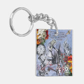 Alice onzin gordijn wonderland - Blauw Sleutelhanger (Voorkant Links)