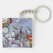 Alice onzin gordijn wonderland - Blauw Sleutelhanger (Achterkant)