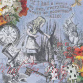 Alice onzin gordijn wonderland - Blauw Sticker (Voorkant)