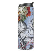 Alice onzin gordijn wonderland - Blauw Thermosbeker (Gedraaid links)