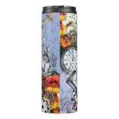 Alice onzin gordijn wonderland - Blauw Thermosbeker (Achterkant)