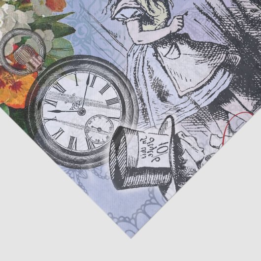 Alice onzin gordijn wonderland - Blauw Tissuepapier (Detail)