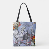 Alice onzin gordijn wonderland - Blauw Tote Bag (Achterkant)