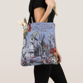 Alice onzin gordijn wonderland - Blauw Tote Bag (Dichtbij)