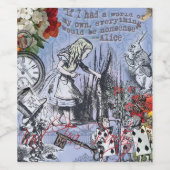 Alice onzin gordijn wonderland - Blauw Wijn Etiket (Enkel label)