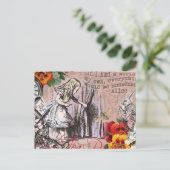 Alice onzin gordijn wonderland briefkaart (Staand voorkant)